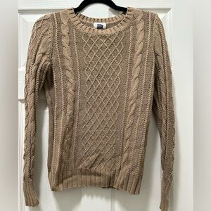 Old Navy Cable Knit Sweater in Beige